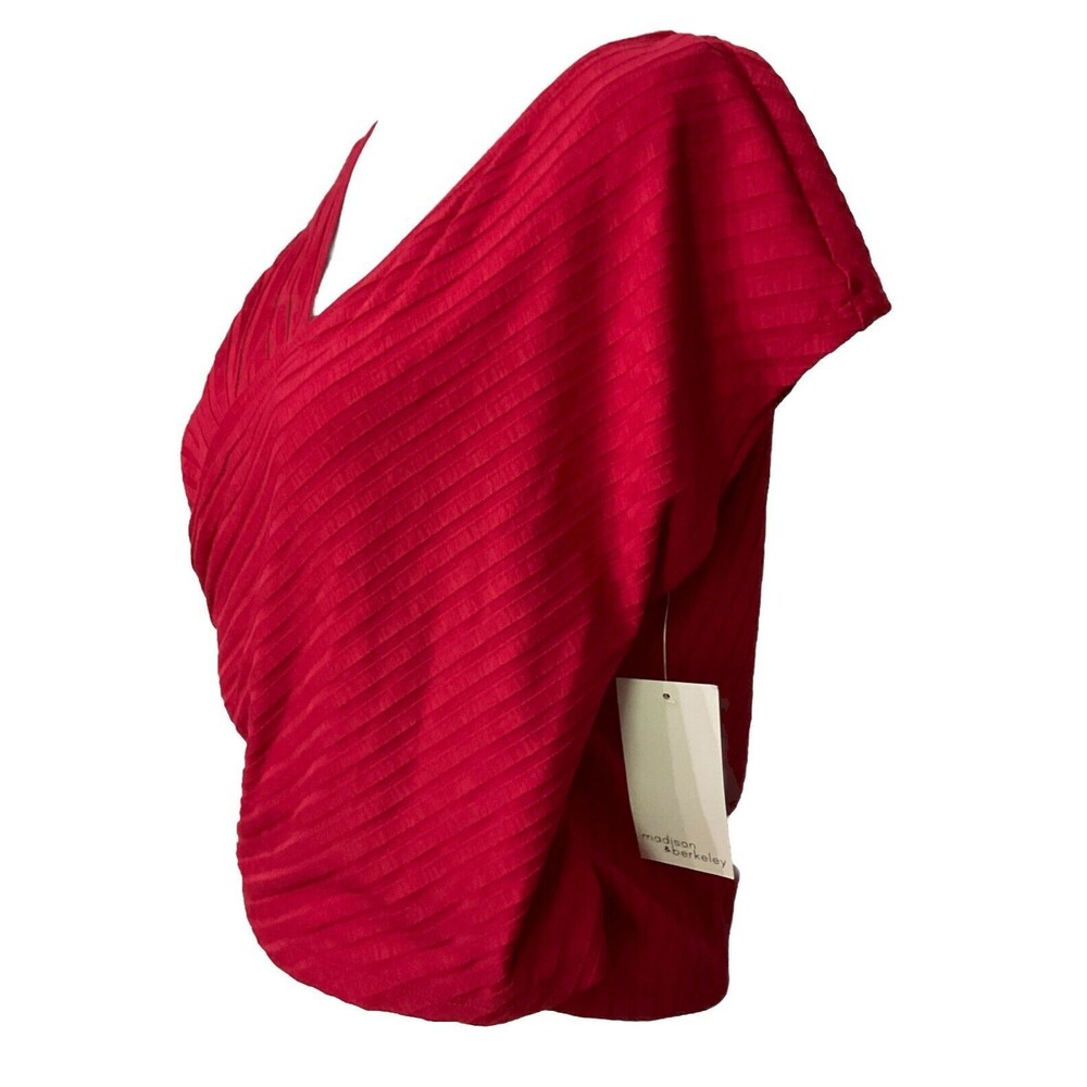 Madison & Berkeley Women's  Top Size XXL Ribbed Capped Sleeve Shirt. LTOP752 - Picture 3 of 5